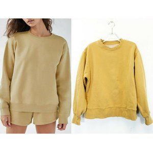 TNA COZYAF Women's Cotton Fleece Yellow Nude Sweatshirt 1 XS‎ Crewneck Pullover